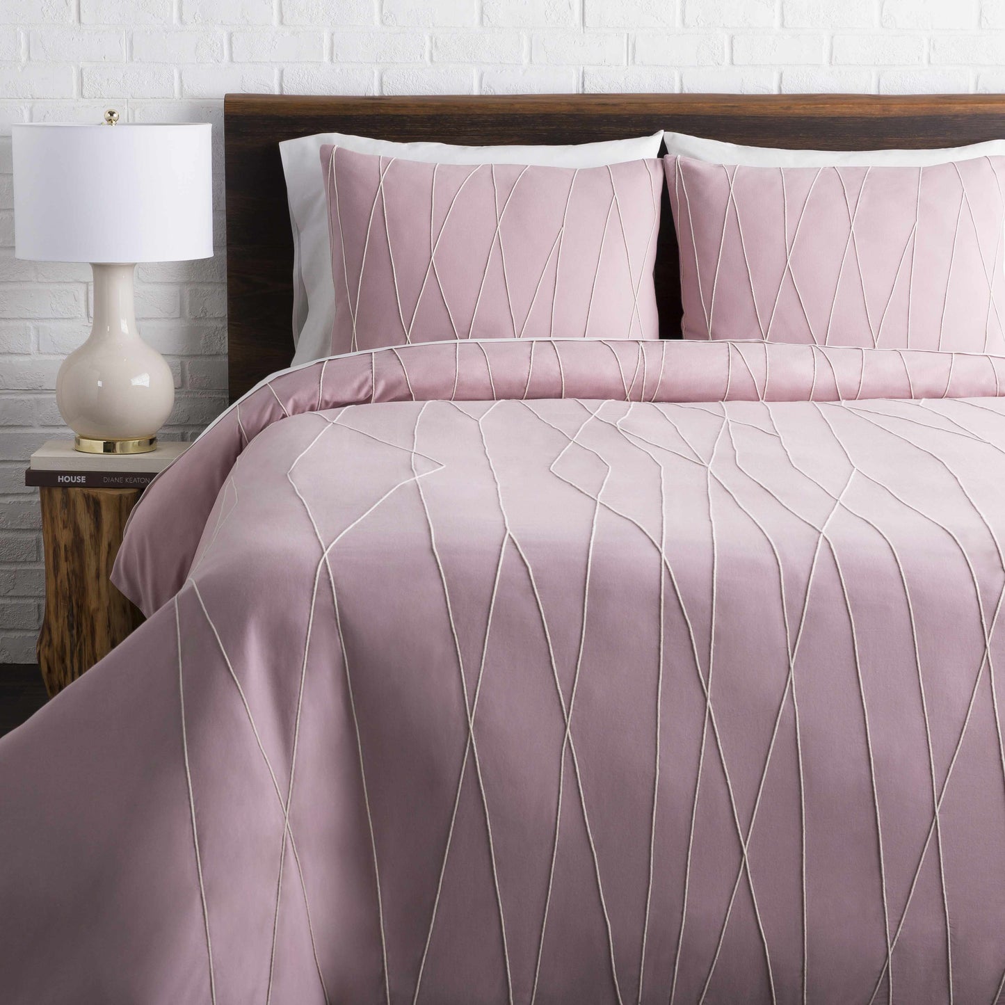 Adela Mauve Geometric Cotton Bedding Set LuxuryLifeWay Online Store