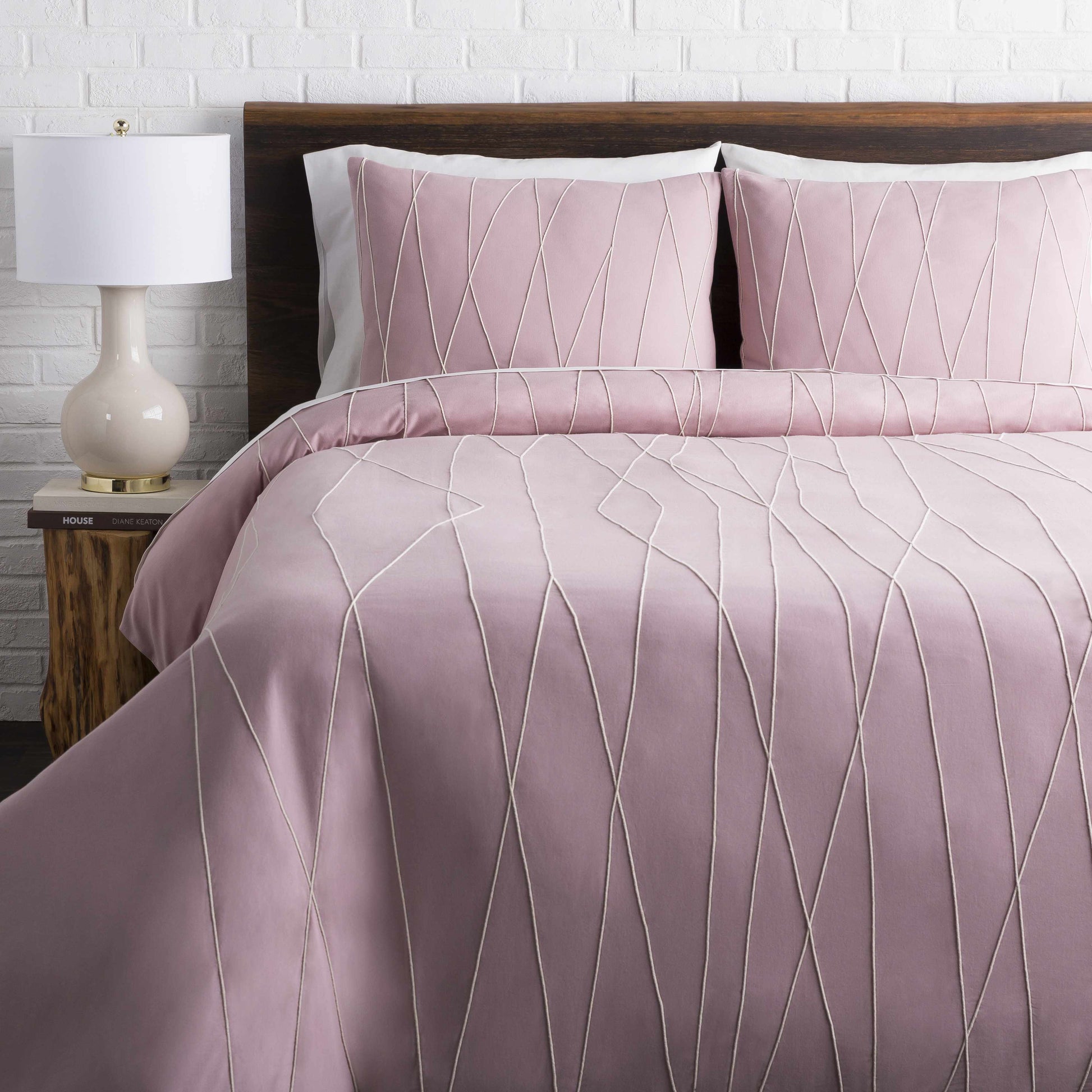 Adela Mauve Geometric Cotton Bedding Set LuxuryLifeWay Online Store