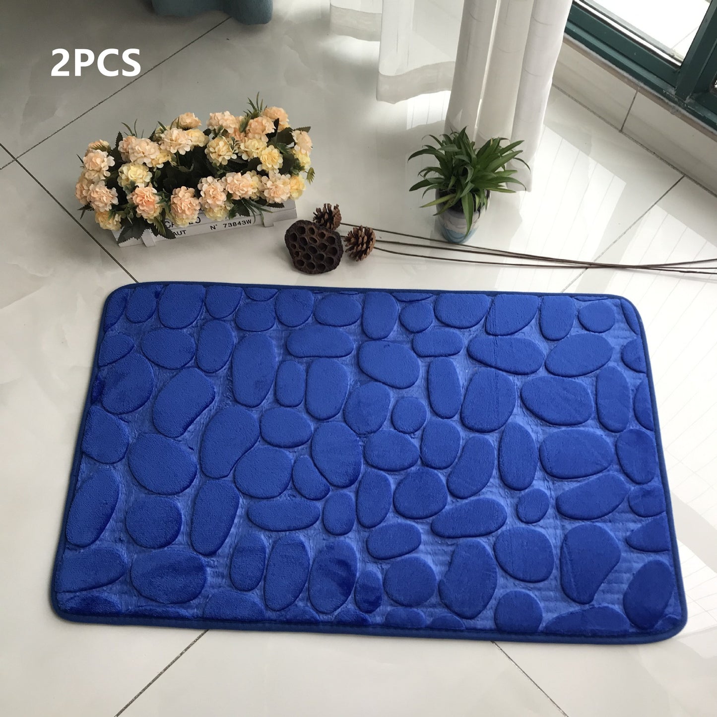 Absorbent Non-slip Stone Embossed Carpet Floor Mat