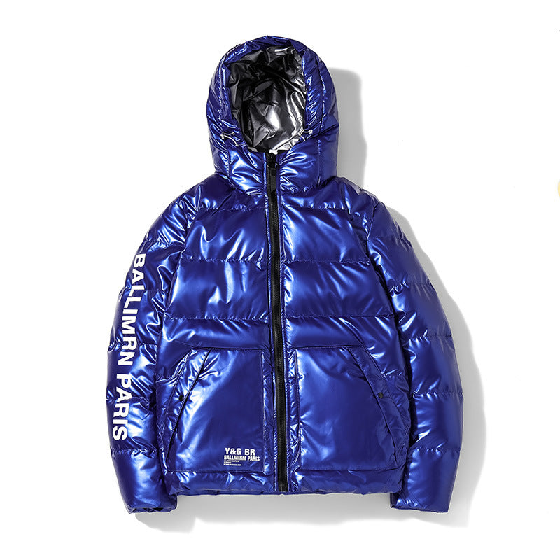 Men's Hooded Shiny Puffer Jacket - Casual Winter Coat Pi-Mart