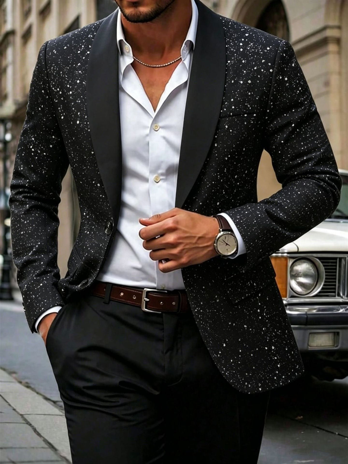 2026 European And American Cross-Border Amazon Men's Suit Jacket Shiny Banquet Wedding Party Suit Men 230215 NorixaFashion.com