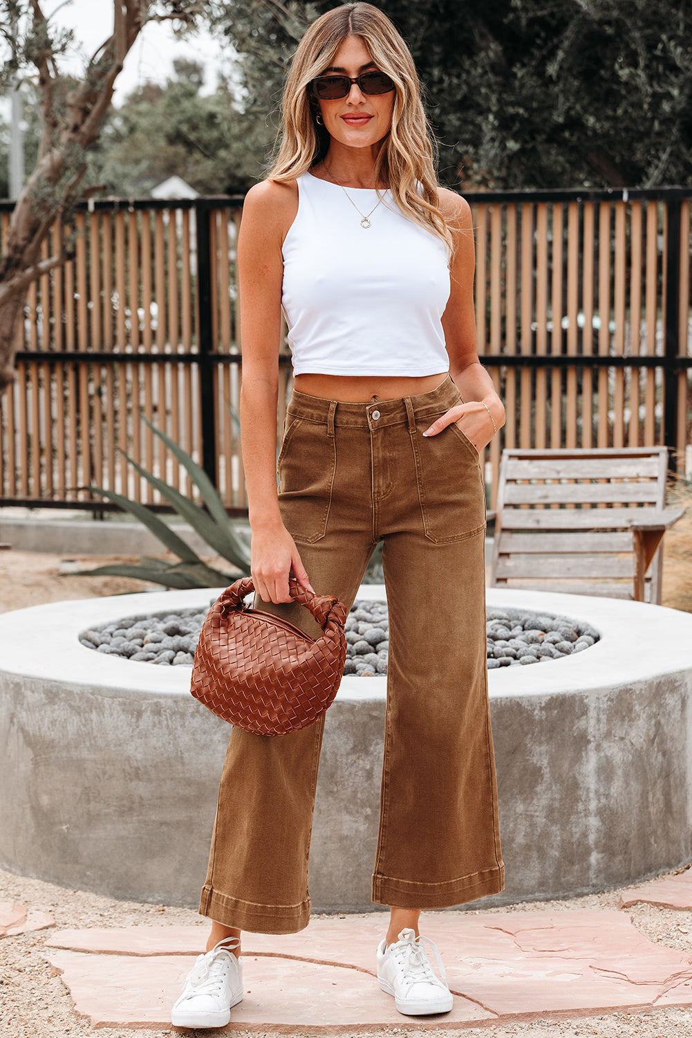 Courtney Cropped High Rise Wide Leg Jeans LuxuryLifeWay Online Store