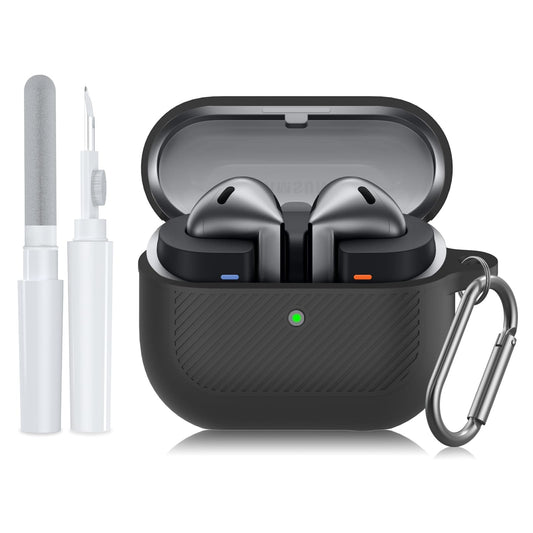 SGHLDE for Samsung Galaxy Buds 3 Pro Case & Galaxy Buds 3 Case (2024) Silicone Case for Samsung Galaxy Buds Pro 3 Shockproof Protective Case with Clean Kit & Carabiner (Black) LuxuryLifeWay Online Store
