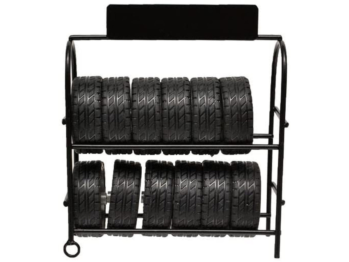 Metal Tire Rack with Rims and Tires for 1/24 Scale Models by American Diorama LuxuryLifeWay Online Store