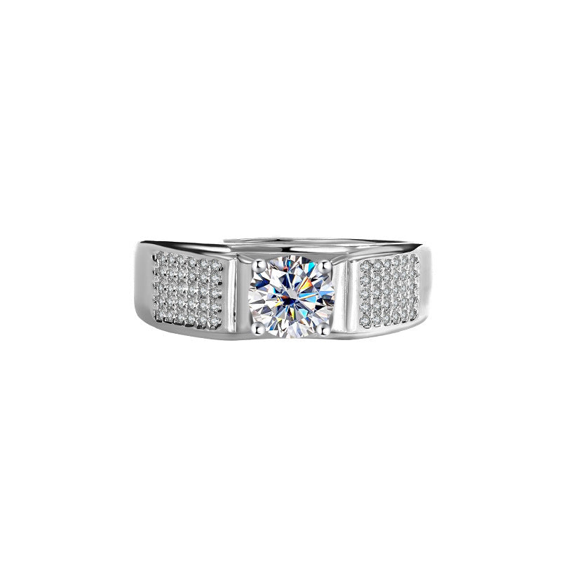 D Color Moissanite Starry Men's Ring LadyShow.Store
