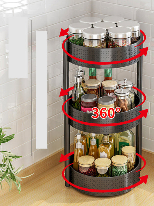 Multi Layer Rotating Spice Storage Rack For Kitchen Countertops CJD2