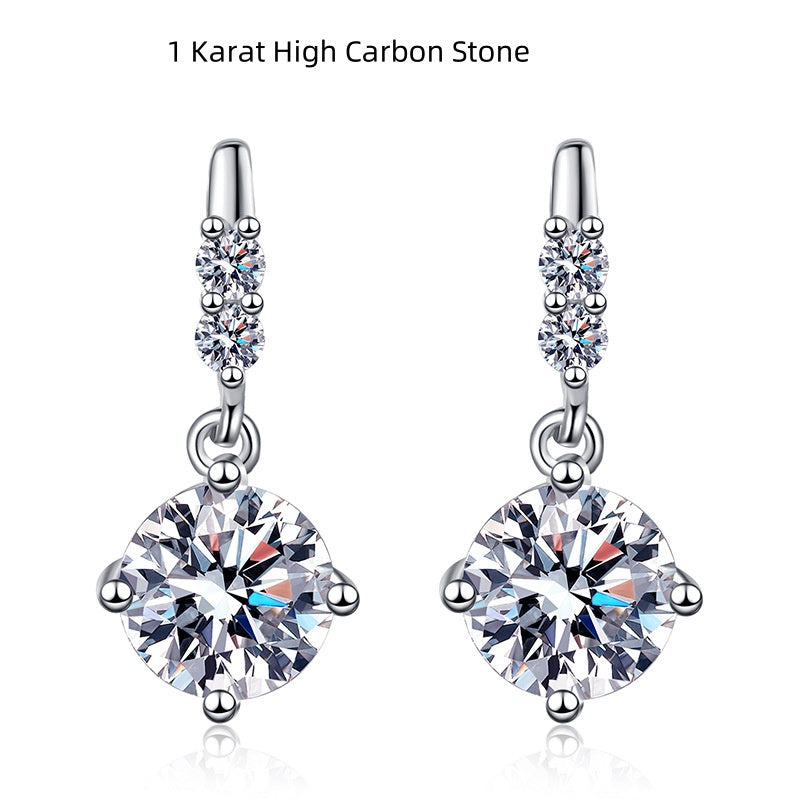 S925 Silver Moissanite Stud Earrings LadyShow.Store