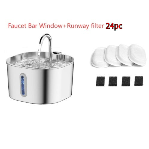 Stainless Steel Smart Pet Water Dispenser Automatic Circulation Large Capacity Pets Fashion