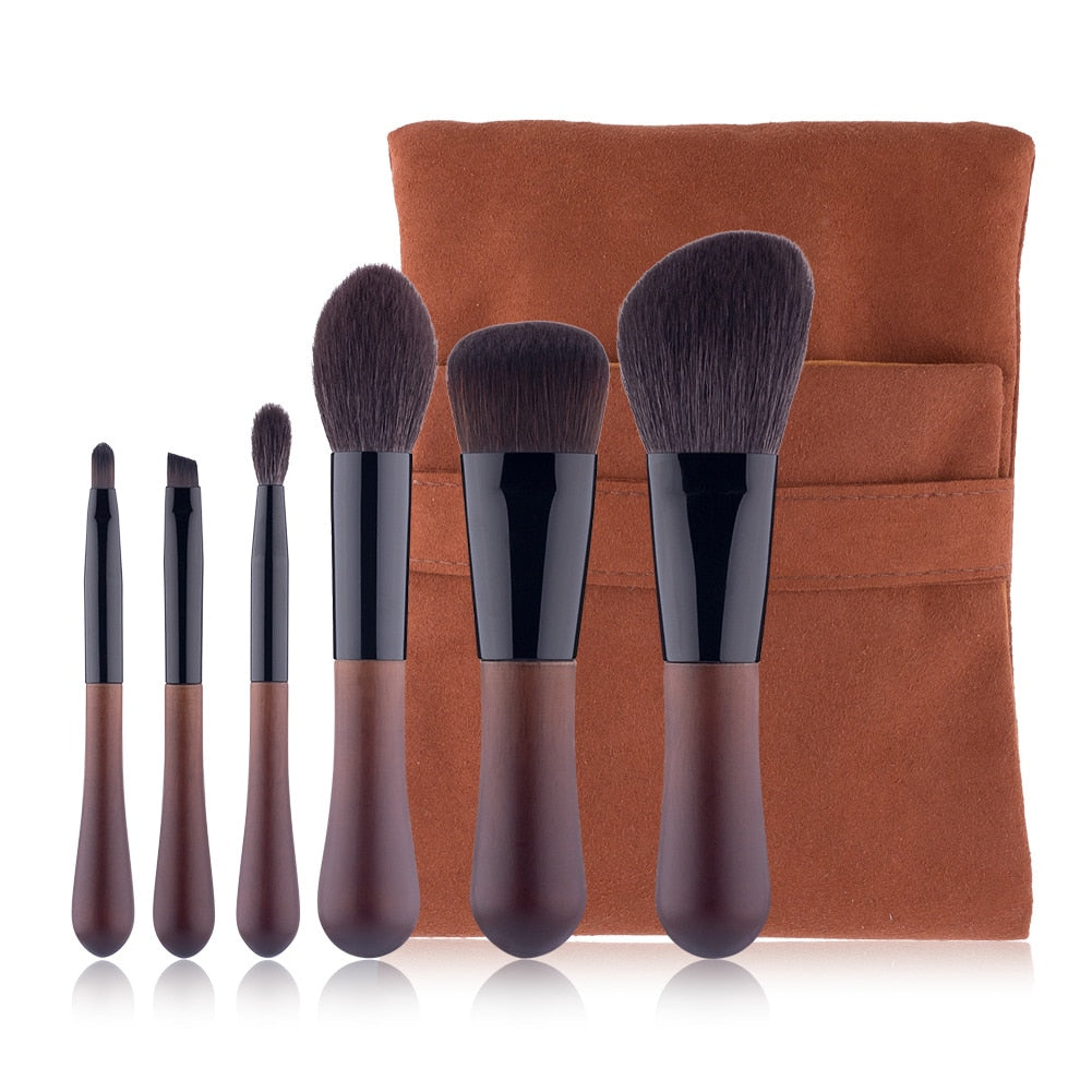 6-Piece Portable Animal Hair Makeup Brush Set LadyShow.Store
