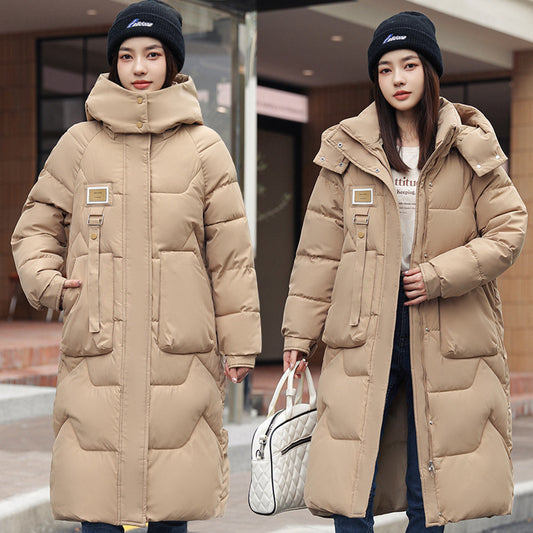Detachable Hat Women's Mid-length Thickened Women's Coat CJD