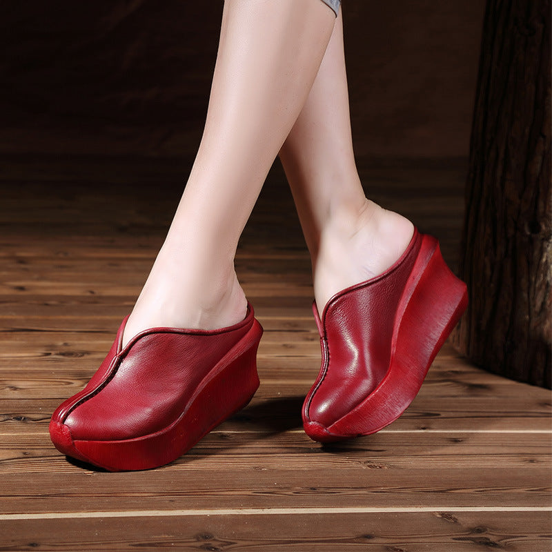 Summer Chunky Heel Platform Closed-Toe Shoes LadyShow.Store