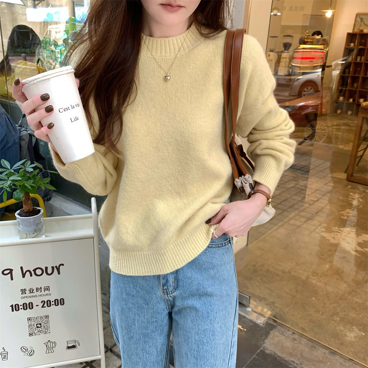 Korean Style Soft Glutinous Loose Candy Color Sweater LadyShow.Store