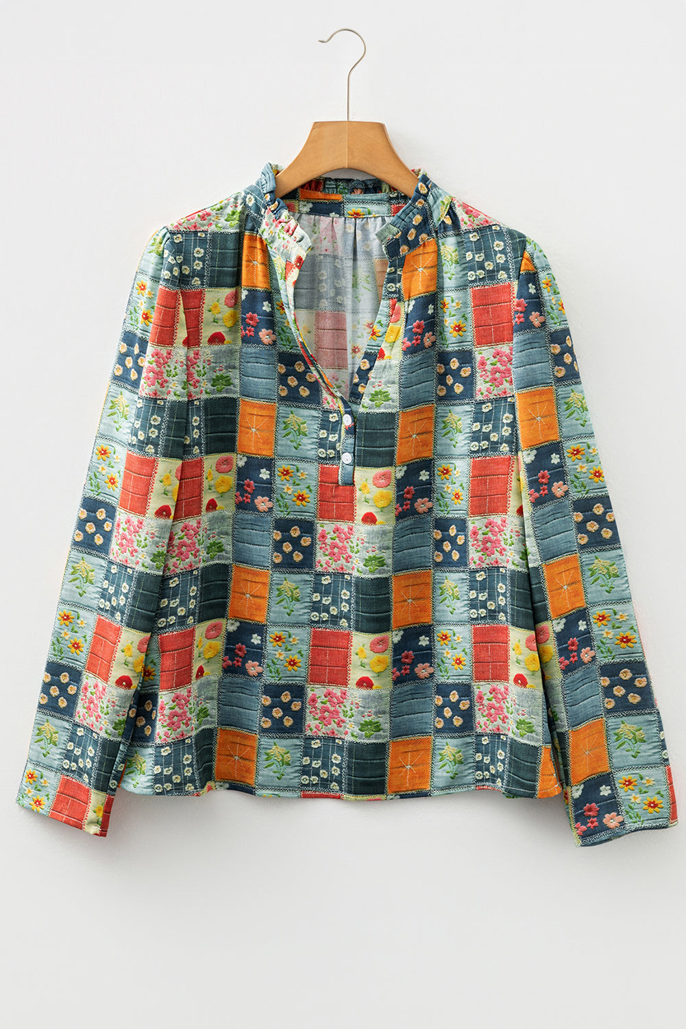 Sarajana Half Placket Collared Blouse LuxuryLifeWay Online Store