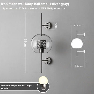 Living Room Wall Lamp Retro Creative Corridor Aisle Glass Ball Wall Lamp PearlNestDecor.com