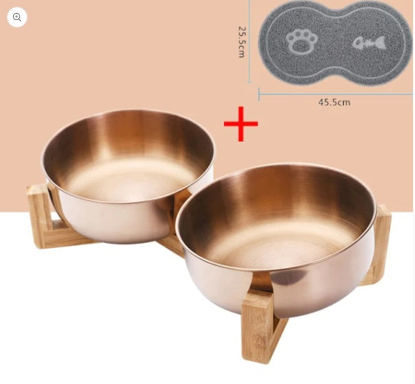 Neck Guard Stainless Steel Pet Bowl Pets Fashion