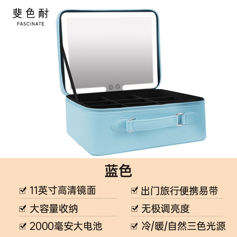 Portable LED Makeup Mirror with Storage for Girls LadyShow.Store