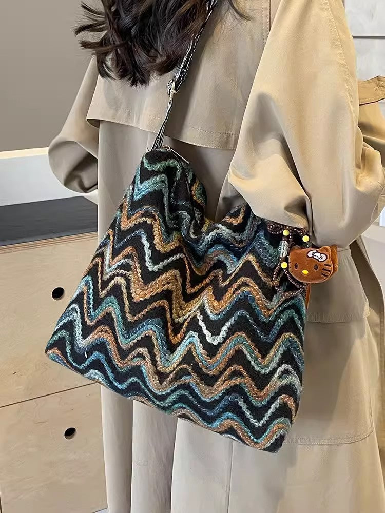 Womens Casual Ethnic-Style Embroidered Crossbody Shoulder Bag LadyShow.Store