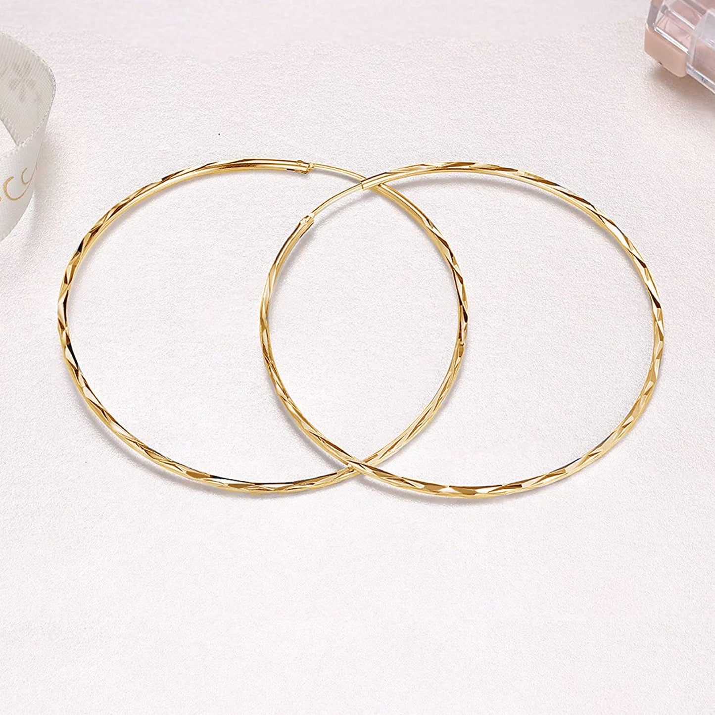 925 Sterling Silver Circle Endless Hoop Earrings as Gifts for Women LadyShow.Store