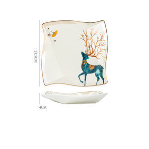 Dinner Plates Ceramic Steak Plate Web Porcelain LadyShow.Store