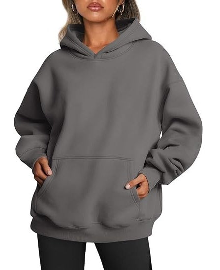 2026 New Arrival Womens Solid Color HoodieFashion Loose Casual Athletic Sweatshirt For Ladies NorixaFashion.com