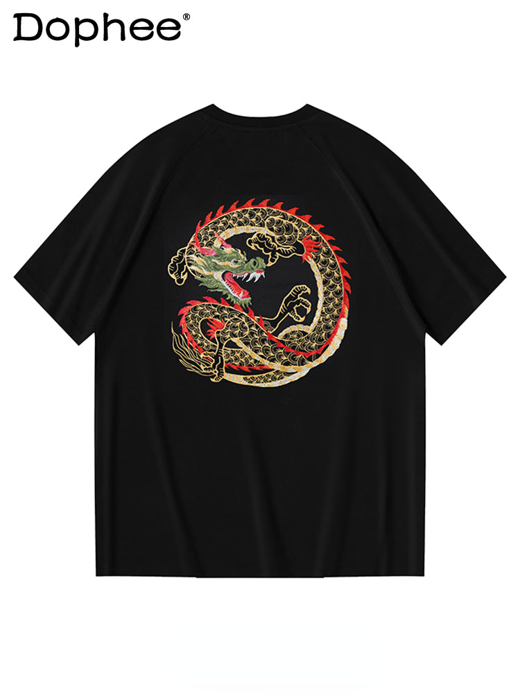 Men's Cotton Short-Sleeved Embroidered T-Shirt 2024 Pi-Mart