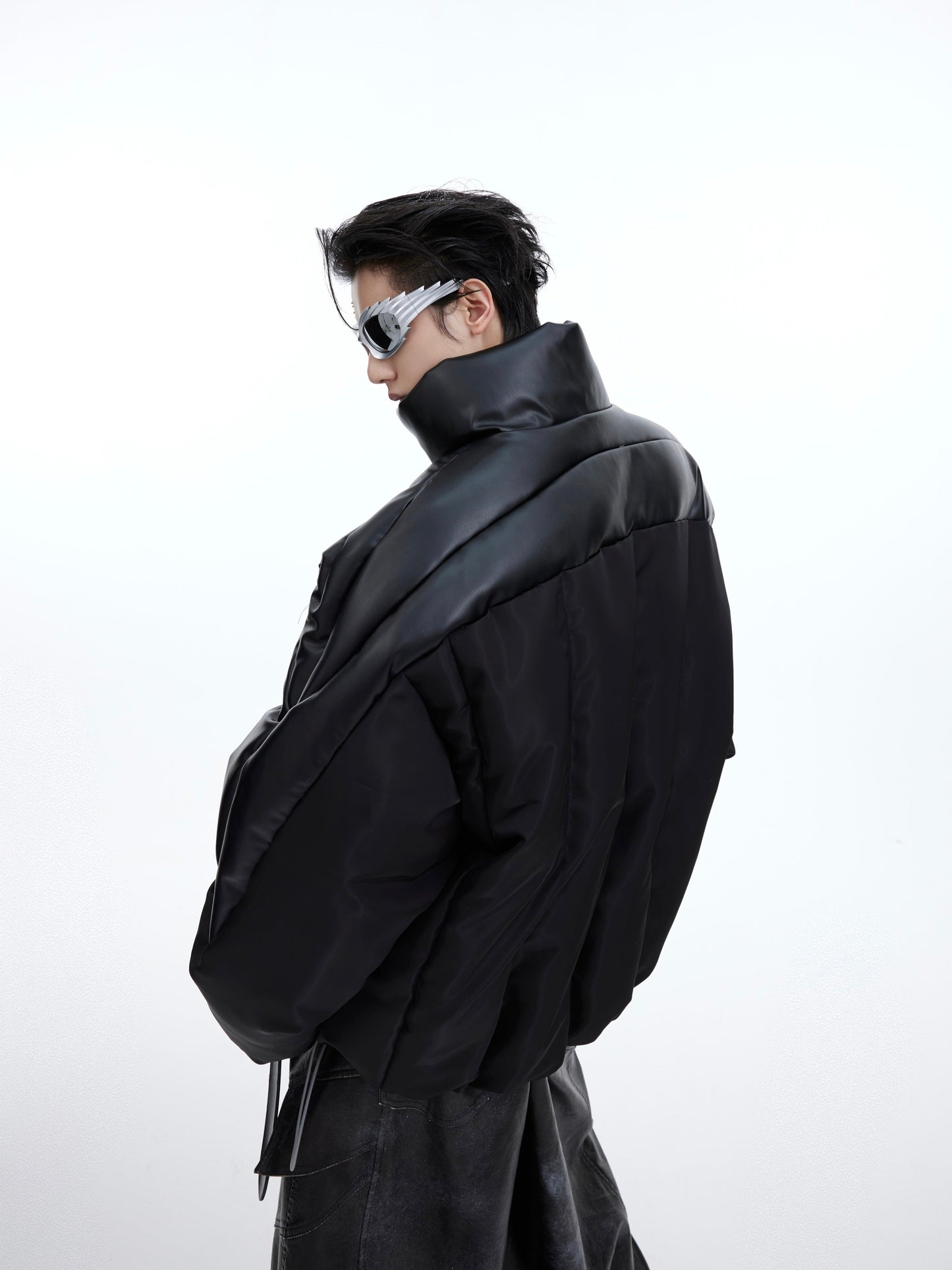 Flowing Light Thickened Three-dimensional Splicing Design Cotton Jacket LuxuryLifeWay Online Store