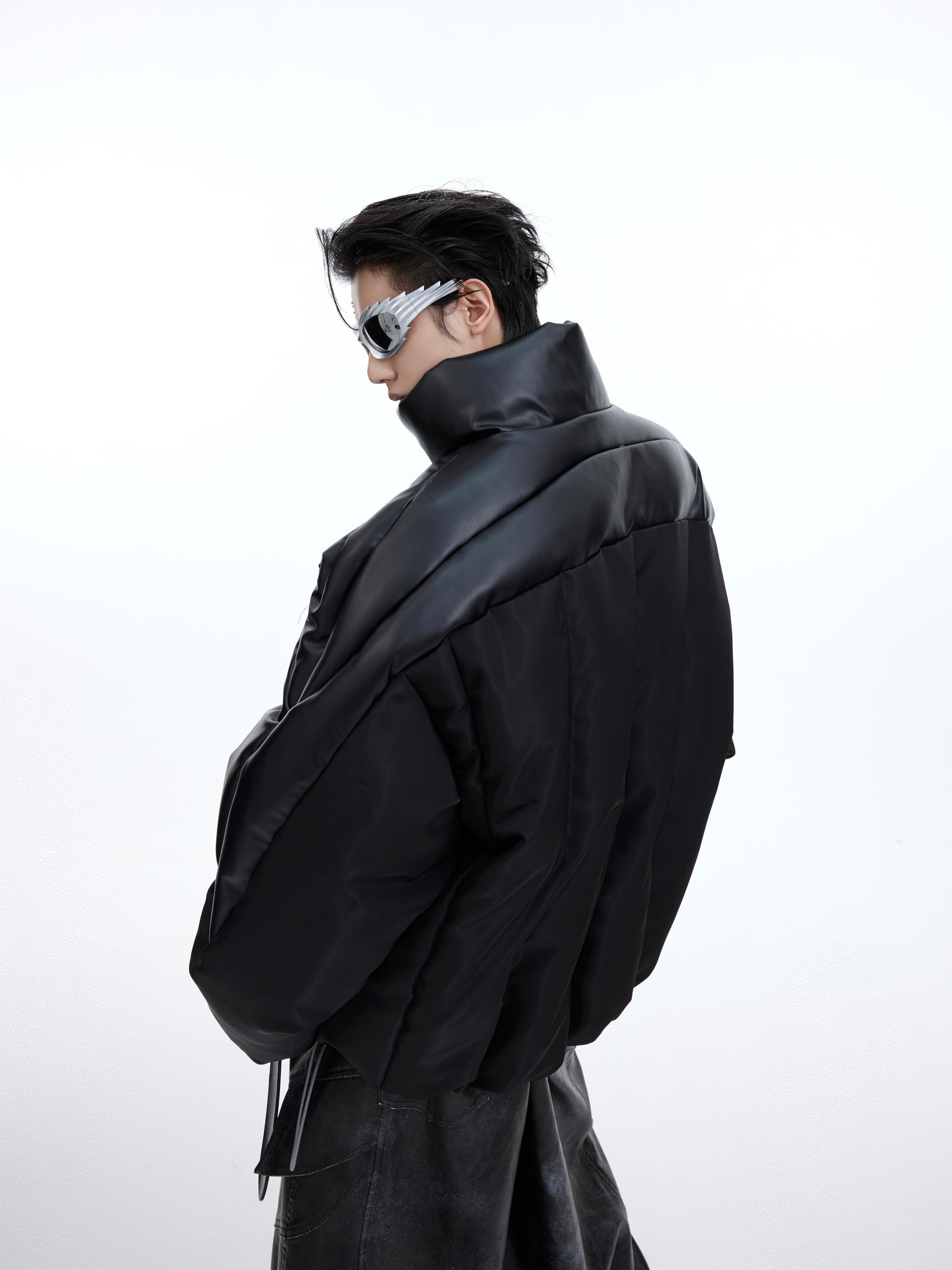 Flowing Light Thickened Three-dimensional Splicing Design Cotton Jacket LuxuryLifeWay Online Store