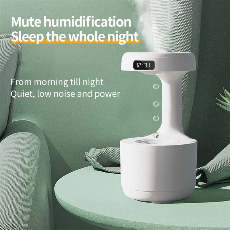 Bedroom Anti-Gravity Humidifier With Clock Water Drop Backflow Aroma Diffuser Large Capacity Office Bedroom Mute Heavy Fog Household Sprayer Pi-Mart