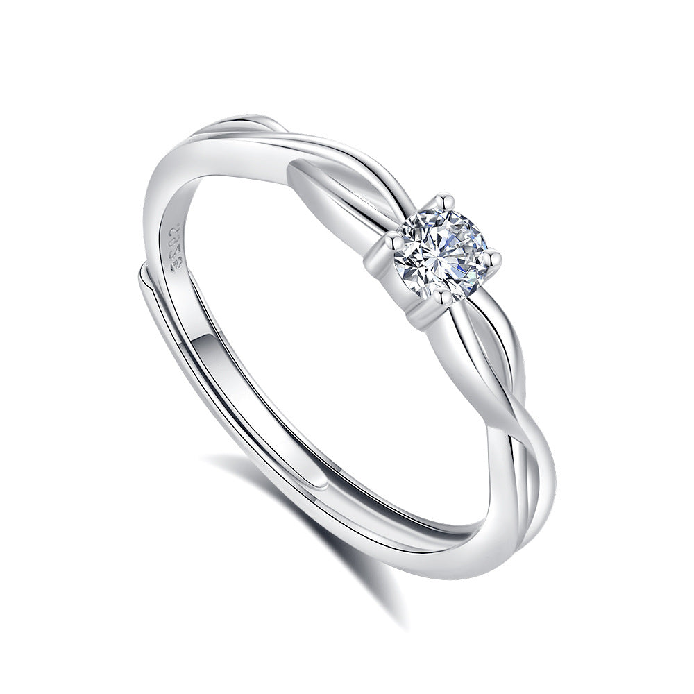 S925 Silver Adjustable Ring For Couples LadyShow.Store