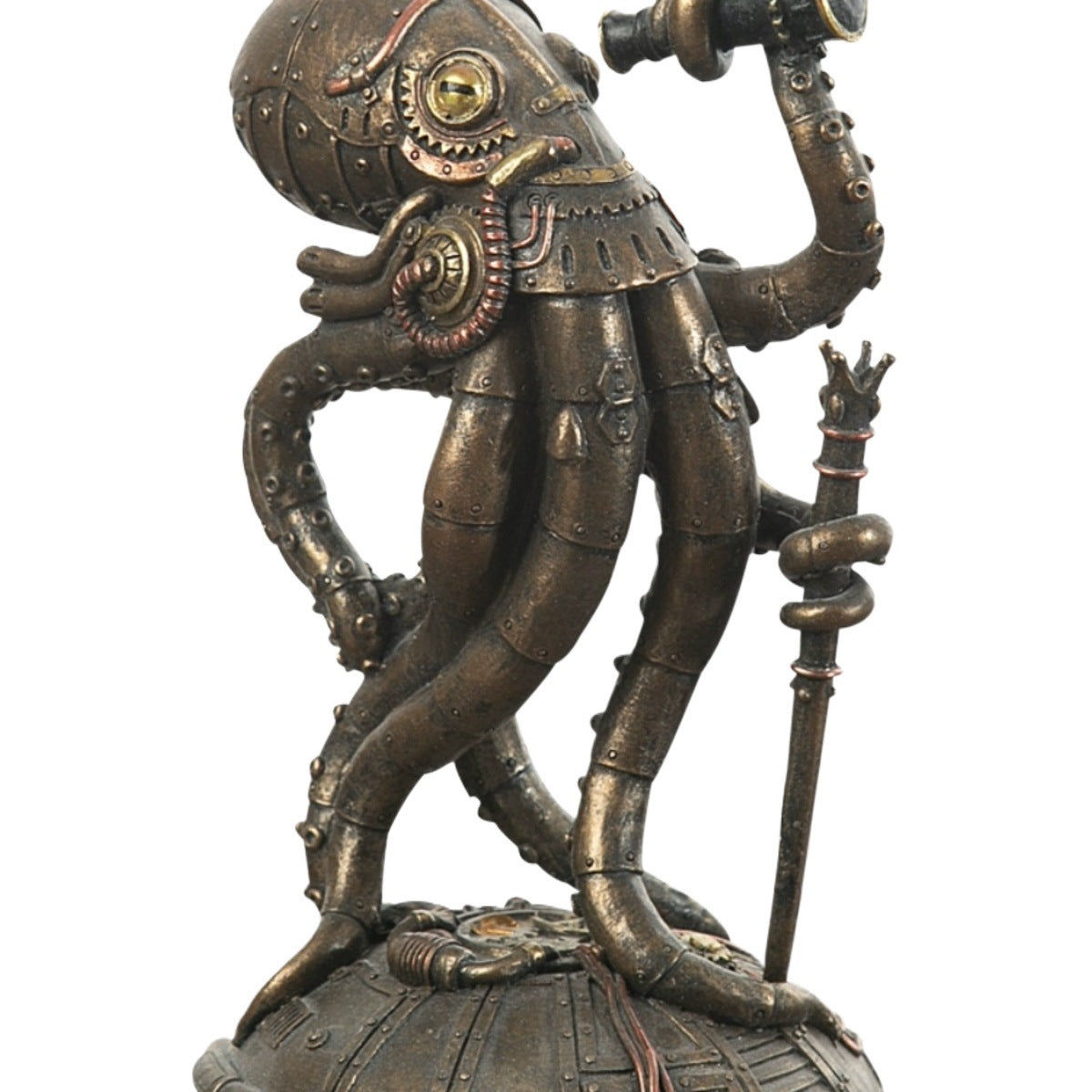 Steampunk-style Mechanical Traveler Octopus Sculpture Decoration PearlNestDecor.com