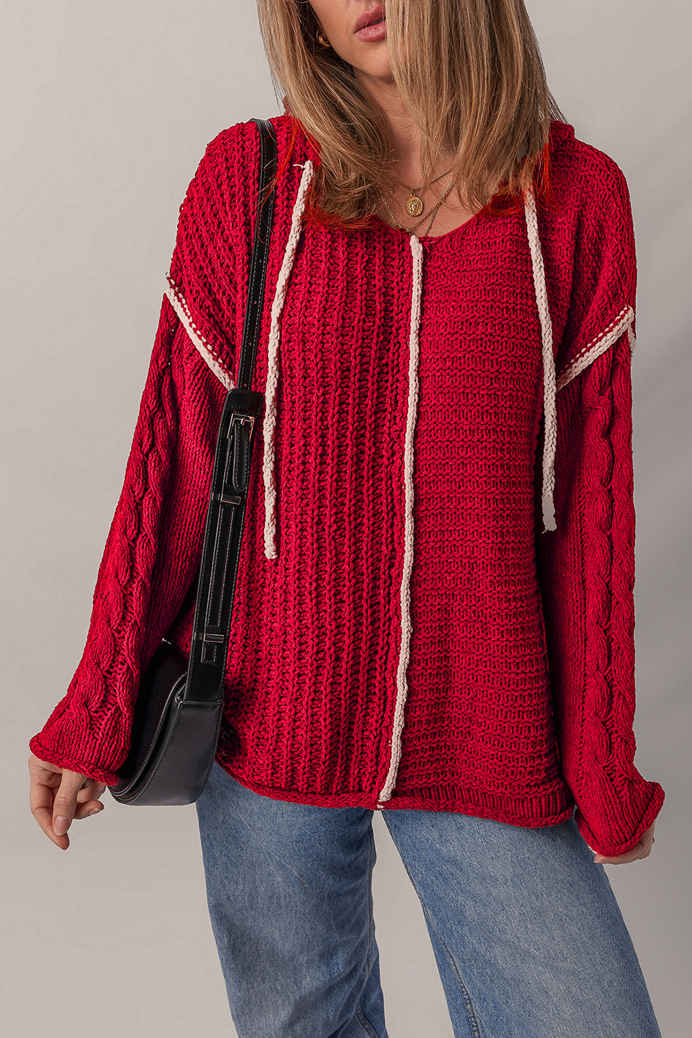 Olivia Knit Drawstring Hooded Sweater LuxuryLifeWay Online Store