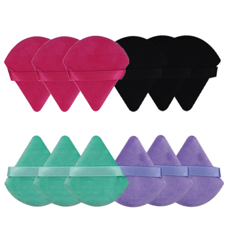 Triangular Fan-shaped Ribbon Dry Powder Puff Short Hair Material