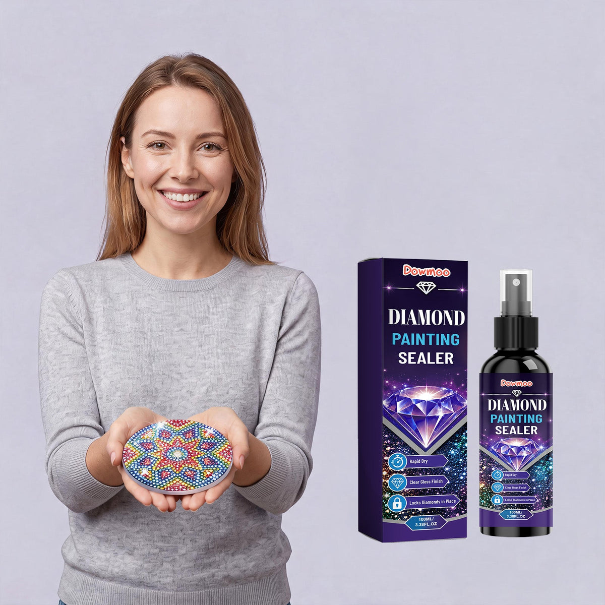 Secure Diamond Lock, Transparent, Brightening, Dust-proof, Painting Protection, Quick Drying Film Sealing Agent, Diamond Painting Sealing Agent 1 00ml, 1 Box Tri Light Beauty