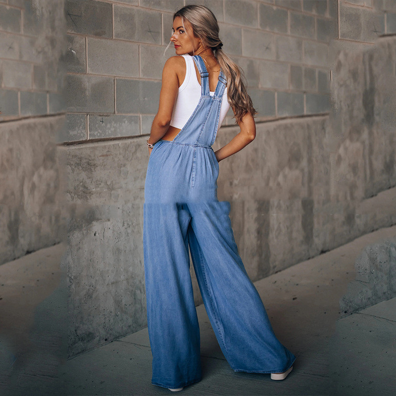 Denim Suspender Overalls Pi-Mart