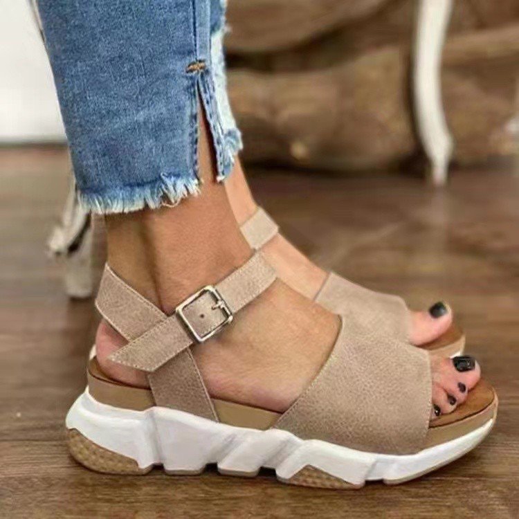 Casual Fashion Leopard Print Platform Roman Sandals LadyShow.Store