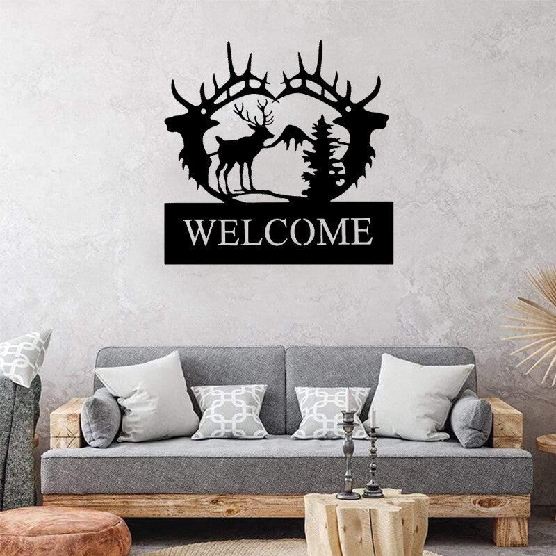 Metal Iron Wall Decor Deer Art Craft PearlNestDecor.com
