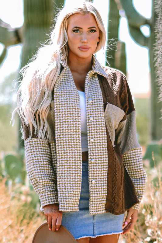 Luna Houndstooth Loose Shacket LuxuryLifeWay Online Store