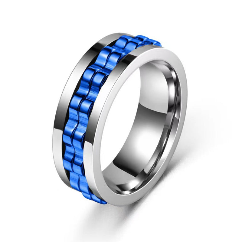 Stainless Steel Spinner Fidget Ring for Men Pi-Mart