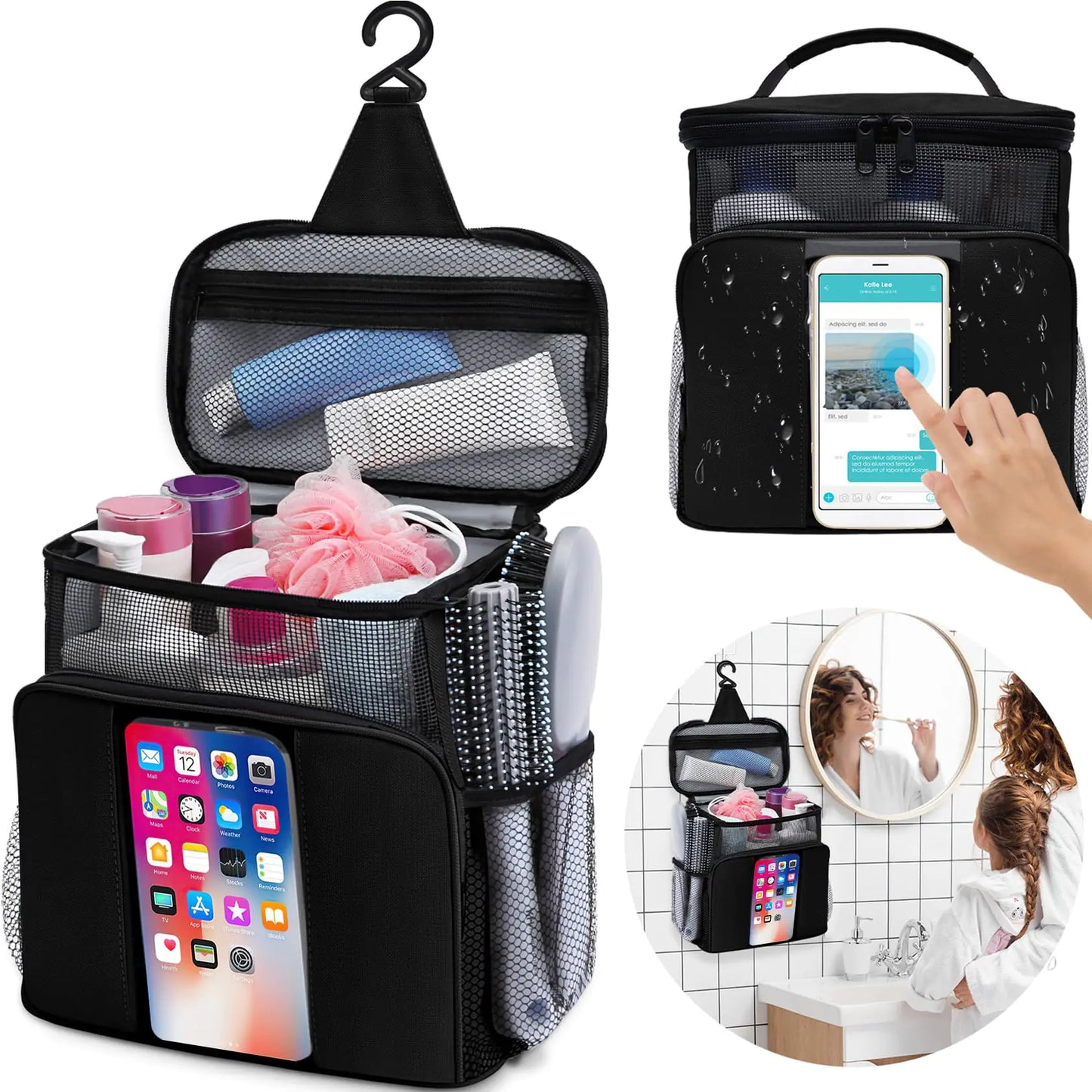 Dorm Room Essentials for College Students Girls Boys GuysShower CaddyTravel Essentials Hanging Toiletry Bags for Traveling Women MenMesh Shower Caddies Portable for CampingGifts for Christmas