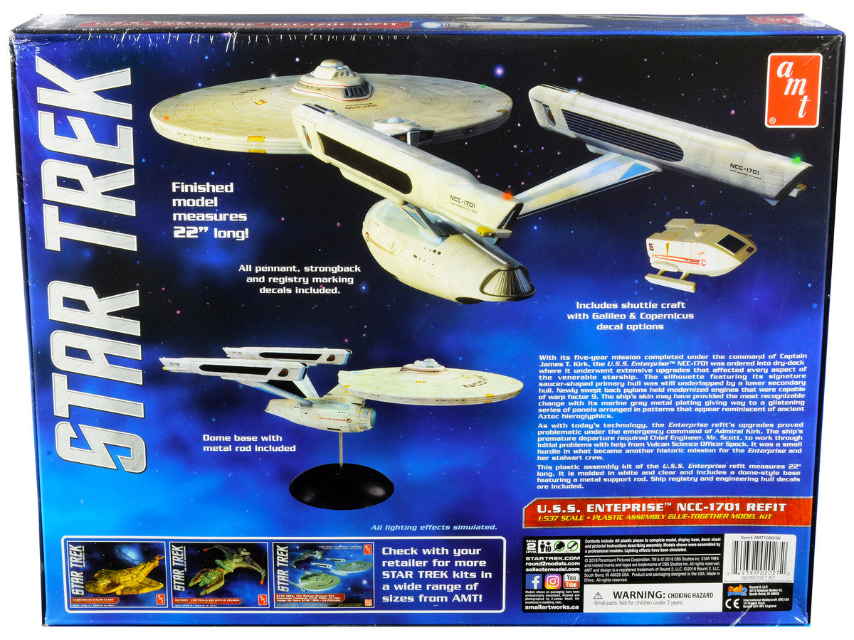 Skill 2 Model Kit U.S.S. Enterprise NCC-1701 Refit Starship "Star Trek" 1/537 Scale Model by AMT LuxuryLifeWay Online Store