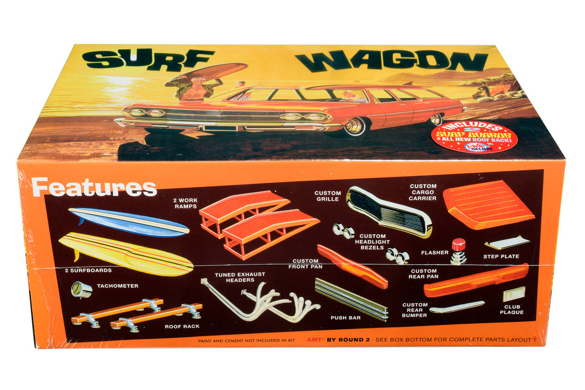 Skill 2 Model Kit 1965 Chevrolet Chevelle "Surf Wagon" with Two Surf Boards 4 in 1 Kit 1/25 Scale Model by AMT LuxuryLifeWay Online Store