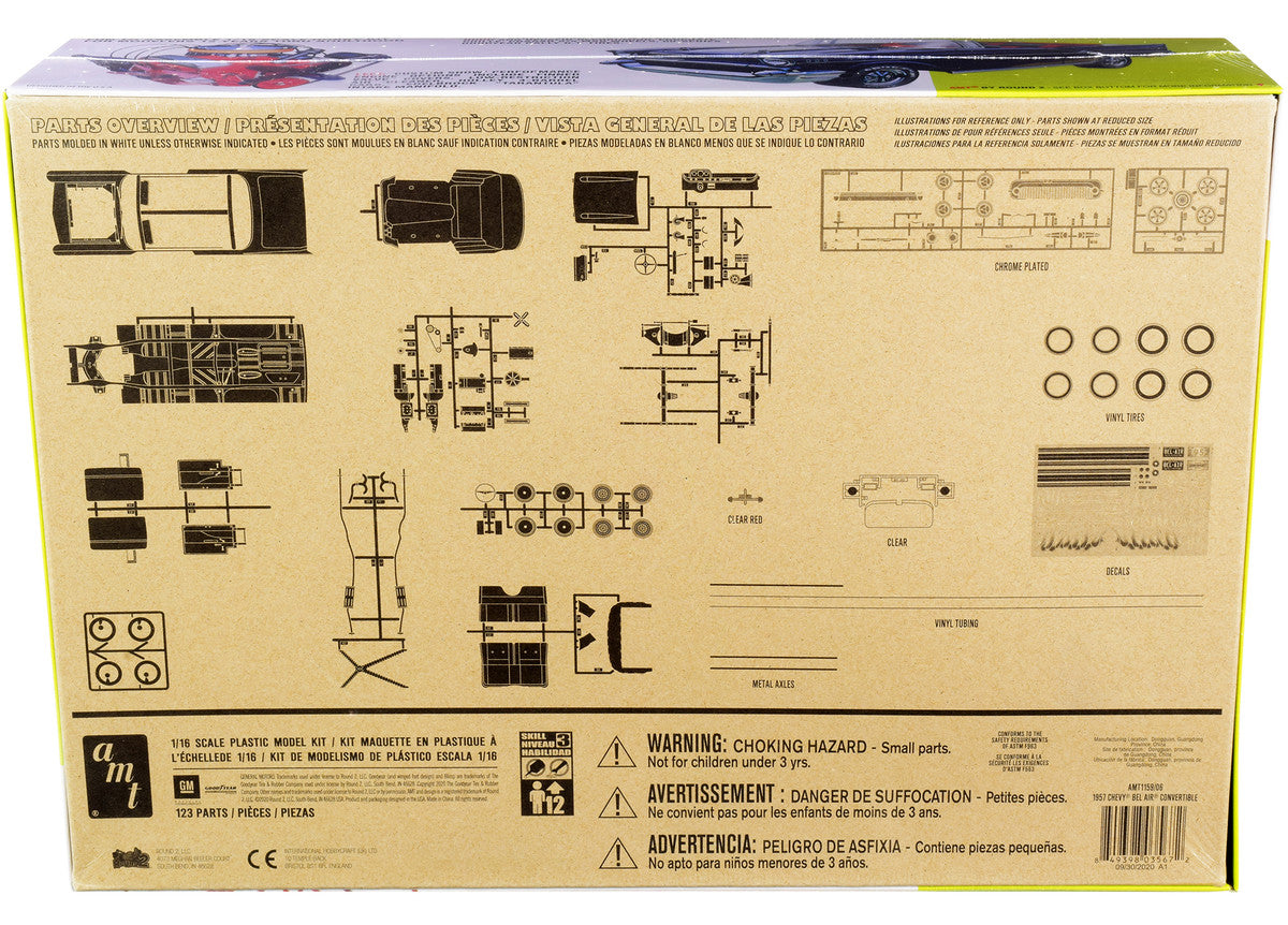 Skill 3 Model Kit 1957 Chevrolet Bel Air Convertible 2-in-1 Kit 1/16 Scale Model by AMT LuxuryLifeWay Online Store
