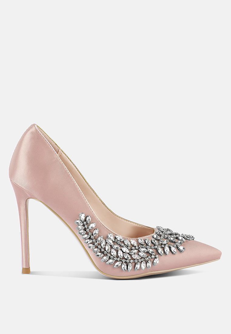 Ashlyn Rhinestones Embellished Satin Stiletto Pumps LuxuryLifeWay Online Store