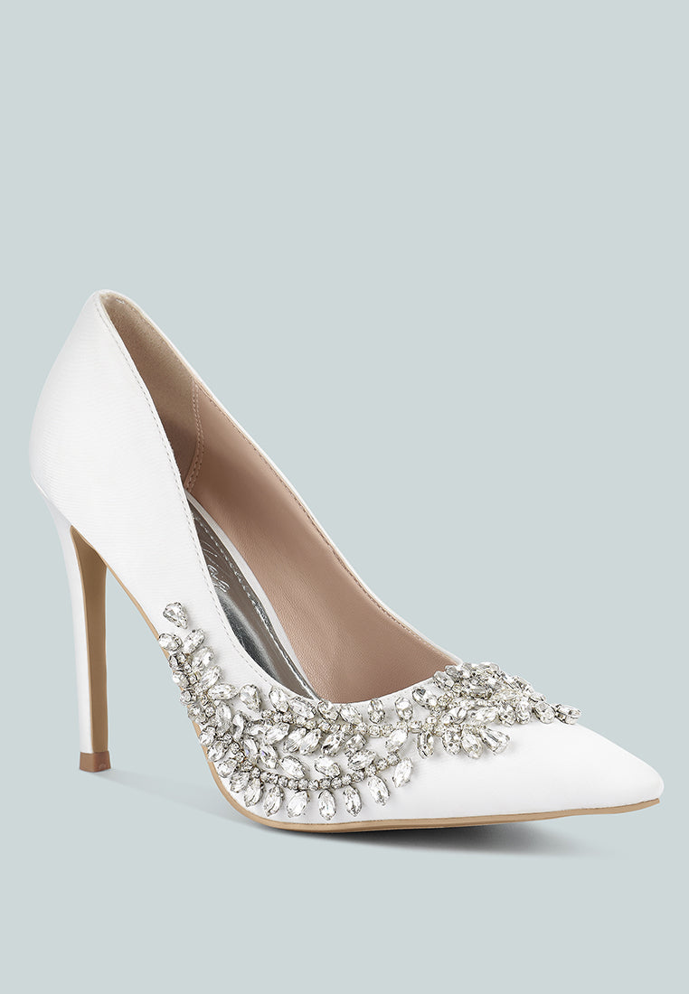 Ashlyn Rhinestones Embellished Satin Stiletto Pumps LuxuryLifeWay Online Store