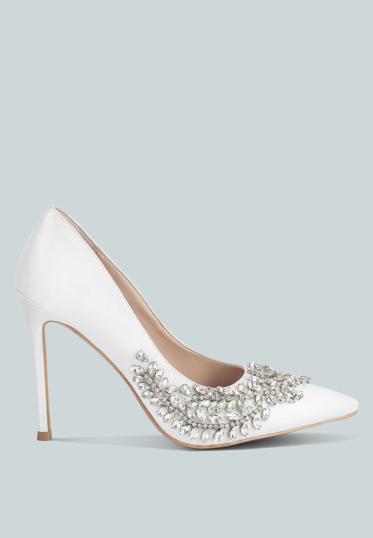 Ashlyn Rhinestones Embellished Satin Stiletto Pumps LuxuryLifeWay Online Store