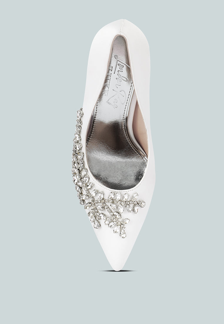 Ashlyn Rhinestones Embellished Satin Stiletto Pumps LuxuryLifeWay Online Store