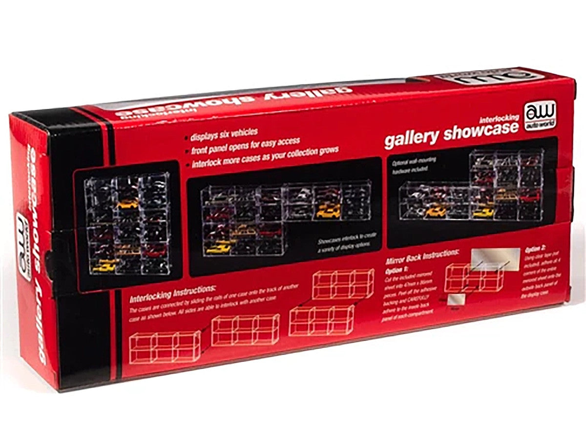 6 Car Interlocking Collectible Display Show Case for 1/64 Scale Model Cars by Auto World LuxuryLifeWay Online Store