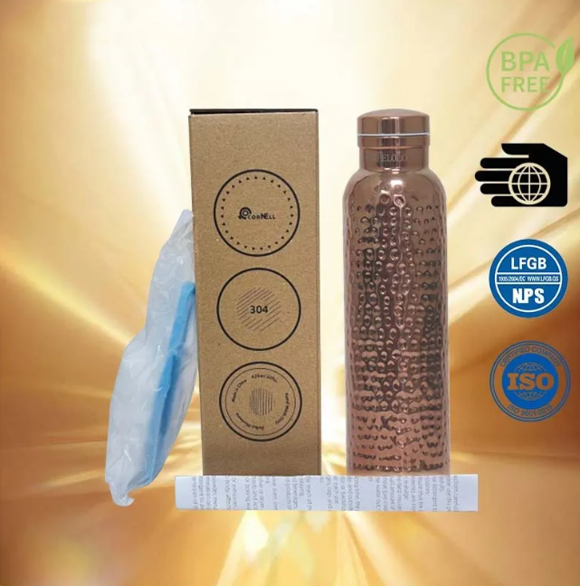 Electroplated Gold Textured Sports Water Bottle LadyShow.Store