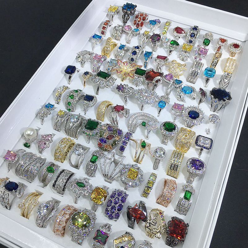 European And American Jewelry Exaggerated Fashion Micro-set Gem Ring