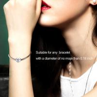 925 Sterling Silver Heart Zircon Bracelet Necklace Charm for Mother LadyShow.Store